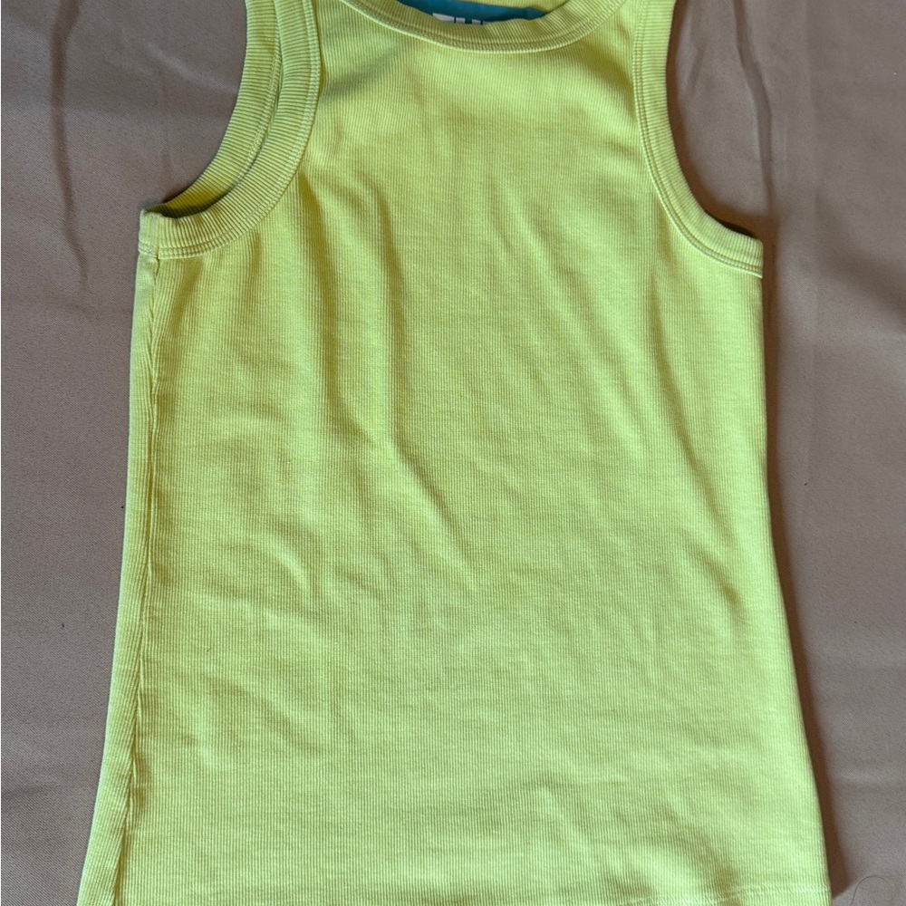 MOTHER Bright Yellow Ribbed Tank Top
